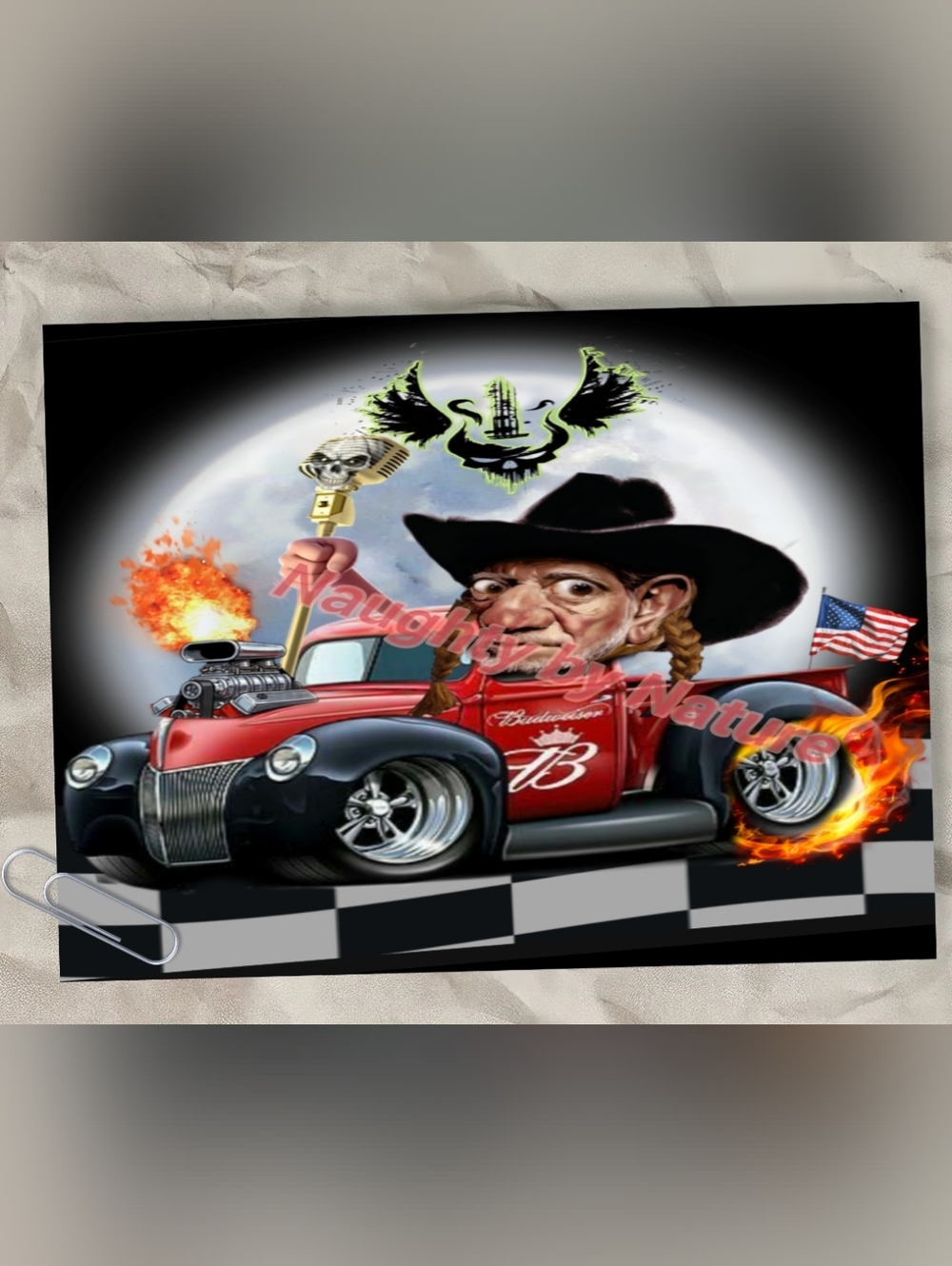 On The Road Again Hot Rod Truck  with Cowboy Willie Nelson Driver - Budweiser